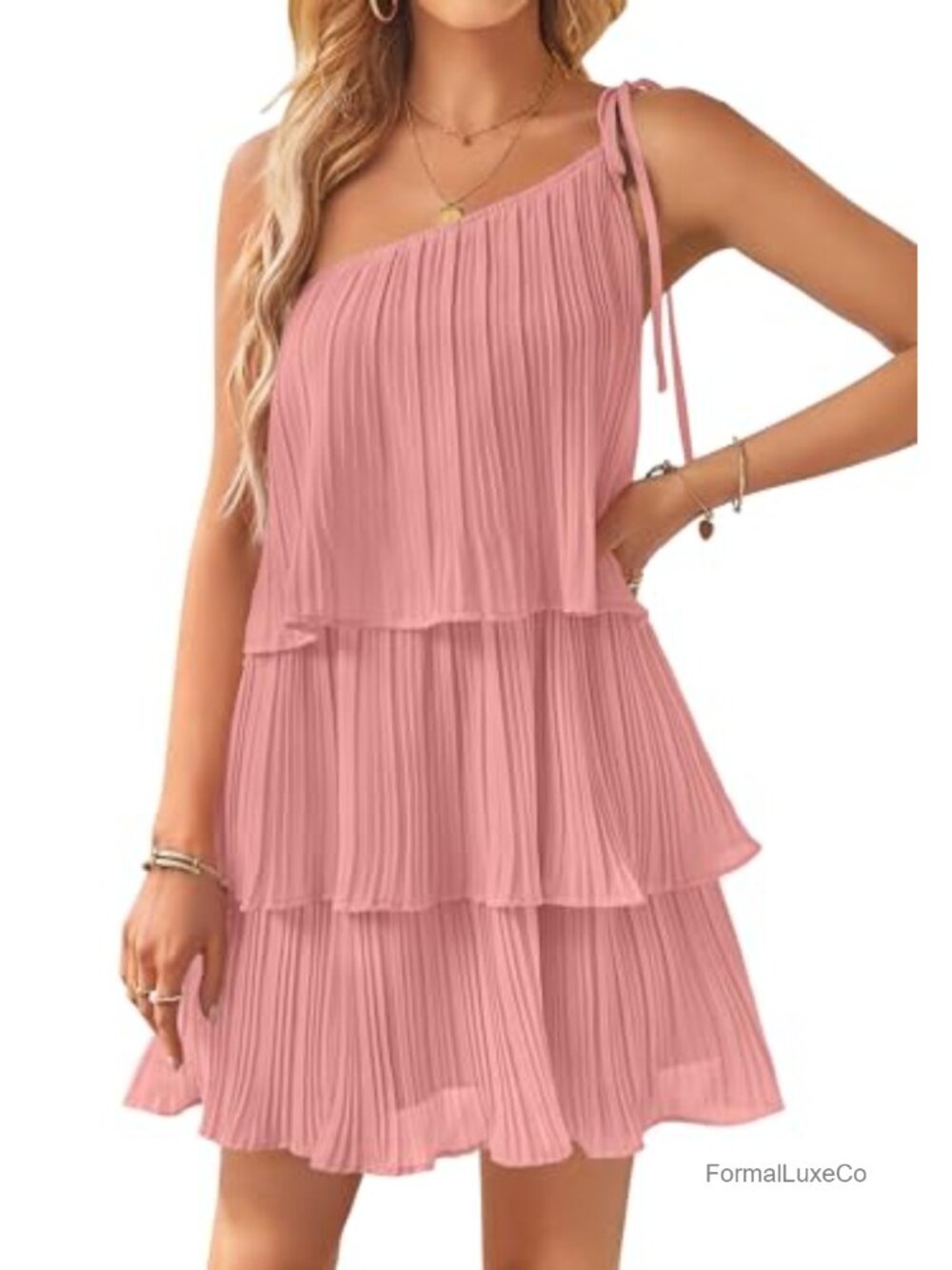 Boho Sleeveless Ruffle Mini Dress Chiffon Backless One Shoulder